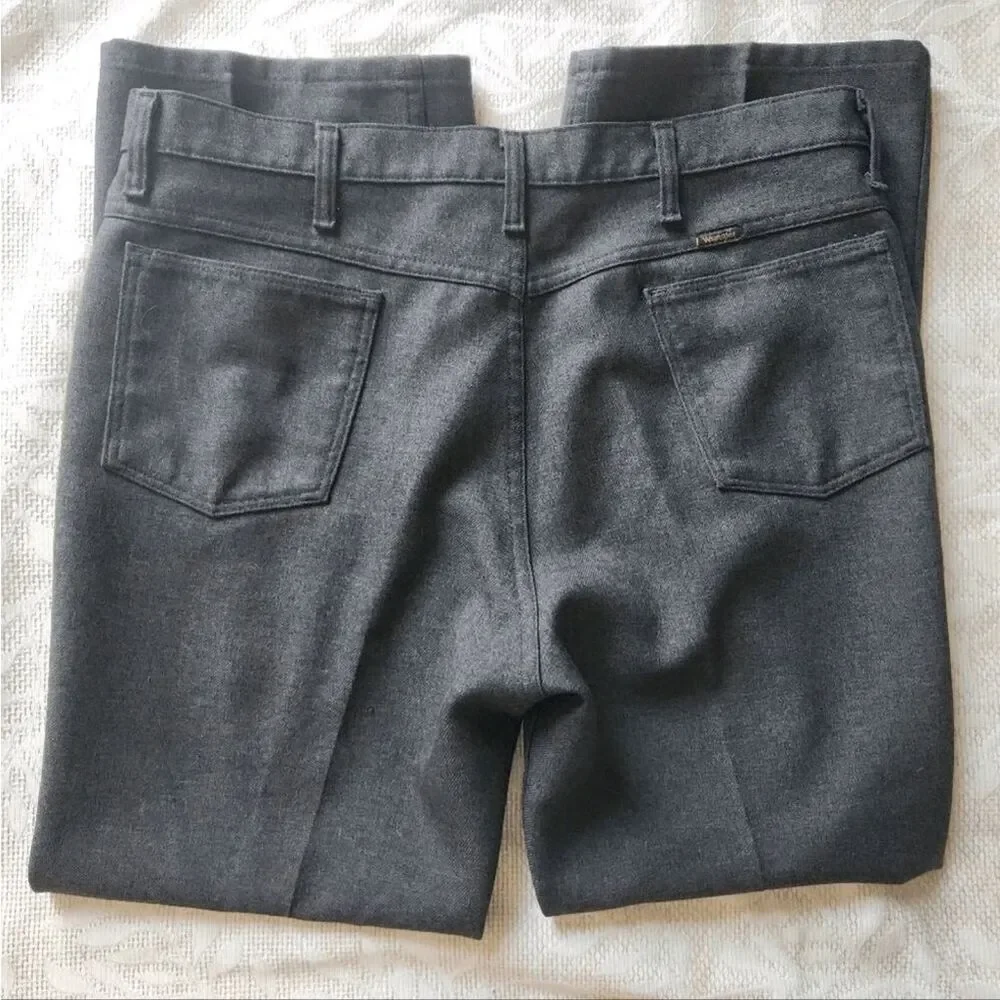 P31 Wrangler Mens Gray Polyester Trousers Size 38x29 NWOT